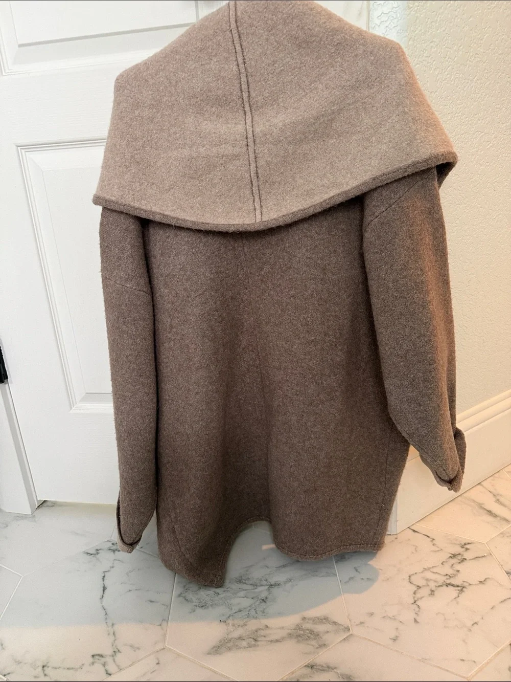 Anthropologie Cozy Two-Tone Wrap Vest in Taupe - Picture 2 of 8